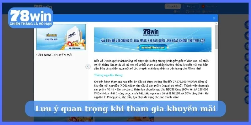 Lưu ý quan trọng khi tham gia khuyến mãi