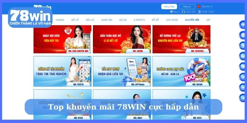 Top khuyến mãi 78WIN cực hấp dẫn