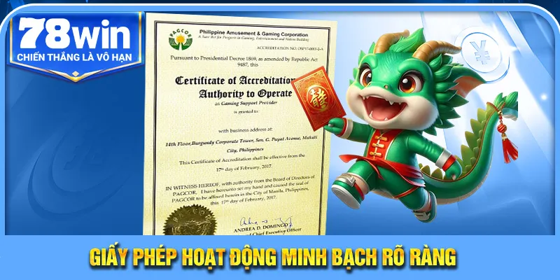 Tính pháp lý và giấy phép hoạt động 